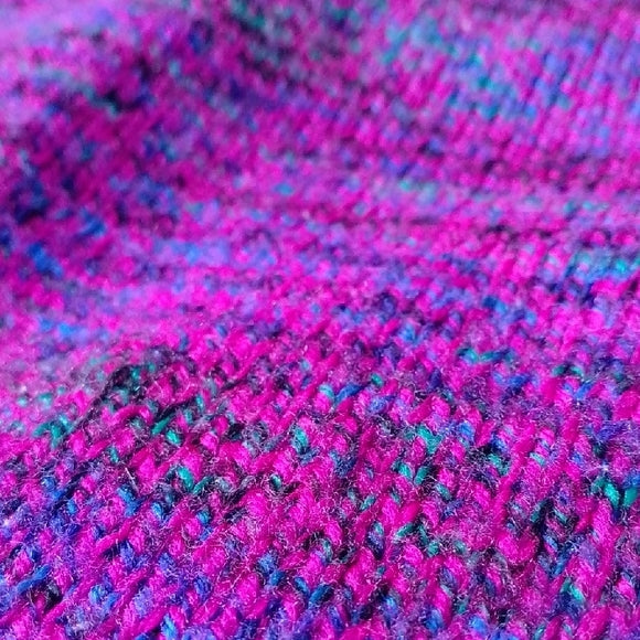VINTAGE 90s HANDMADE Kids Purple Knit Button-Up Sweater