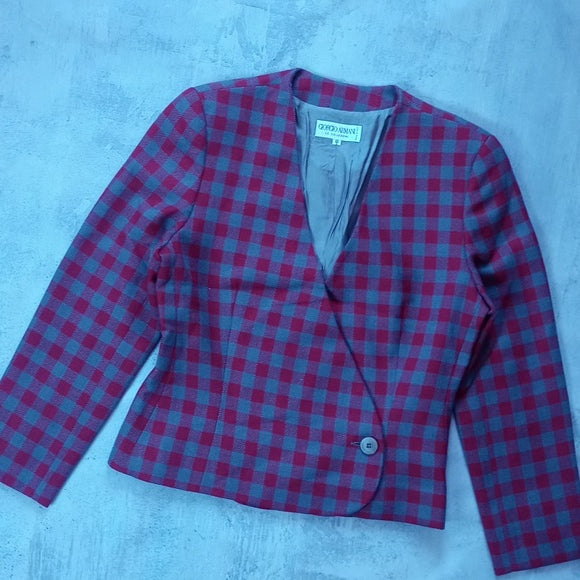 VINTAGE Giorgio Armani le Collezioni Blazer Wool Jacket red/grey