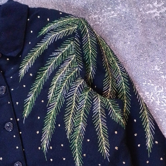 Vintage Black Jacket with Giraffe Family In Stars Design