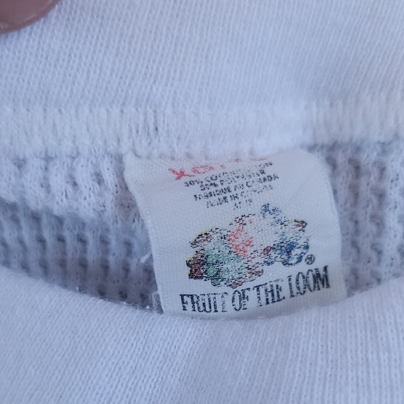 Vintage 90s FRUIT OF THE LOOM WAFFLE KNIT Long John Style Shirt