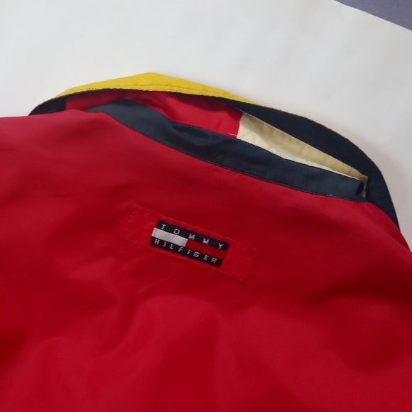 Vintage 1990s Tommy Hilfiger Red Track Jacket Windbreaker UNISEX