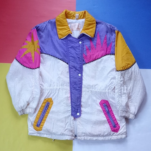 Vintage 90s Sun Funky Colour Block Winter Jacket Eureca