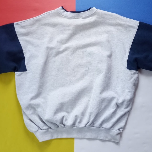 Vintage 90s LAIDLAW Embroidered Colour Block Crew Neck Sweater