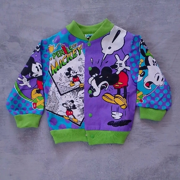 SUPER RARE VINTAGE 90s Disney Mickey Mouse In Blaggard Castle Comic AOP Jacket