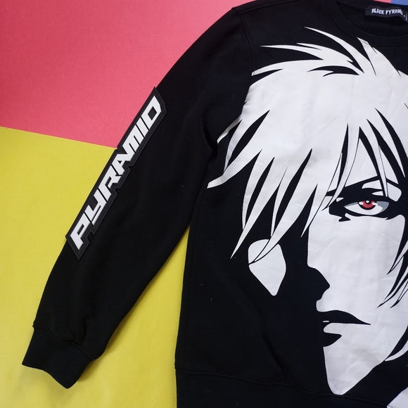 Black Pyramid Elaborate Anime Embroidered Sweater