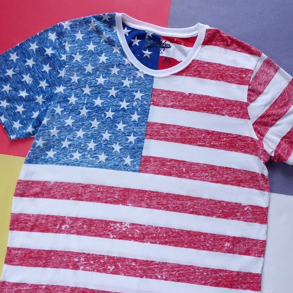 Big American Flag Faded T-Shirt unisex Brooklyn Cloth