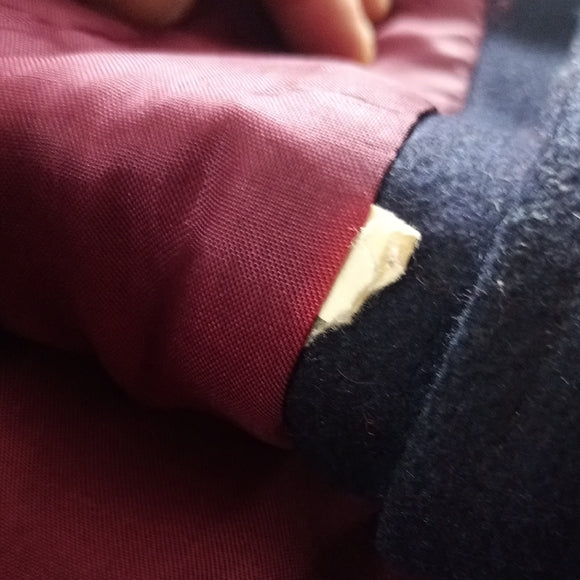 VINTAGE 80s Women's Black Jacket PEA COAT STYLE WOOL