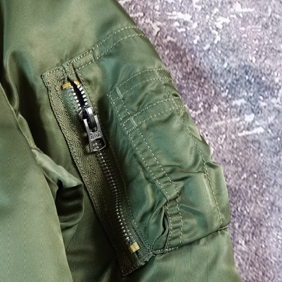 Alpha Industries Green Reversible MA-1 Bomber Flight Jacket UNISEX REVERSIBLE