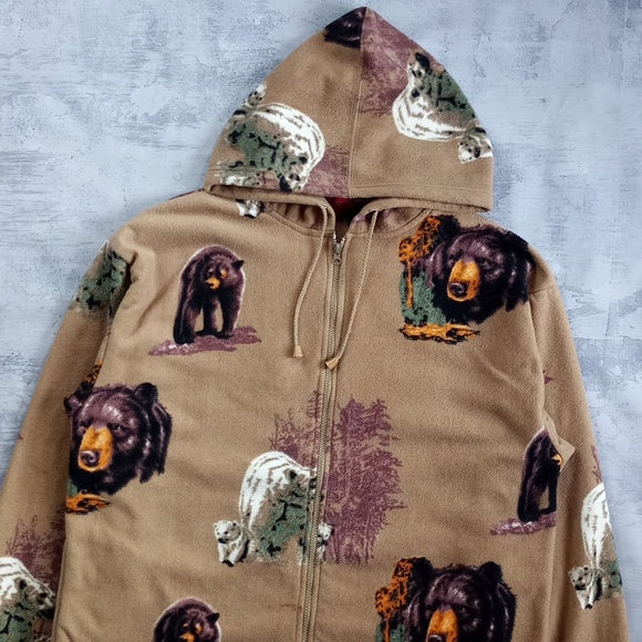Vintage Y2K Bears Wildlife ZipUp Sweater