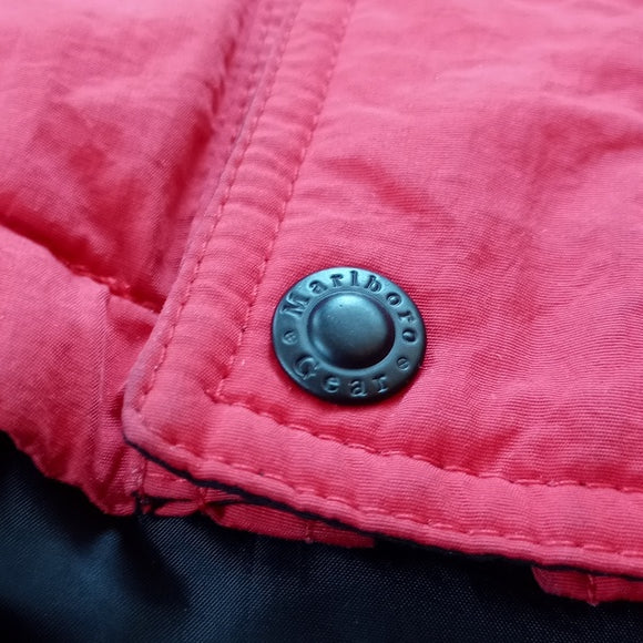 Vintage 90s Marlboro Cigarette Goose Down Winter Puffer Jacket MCS #75157