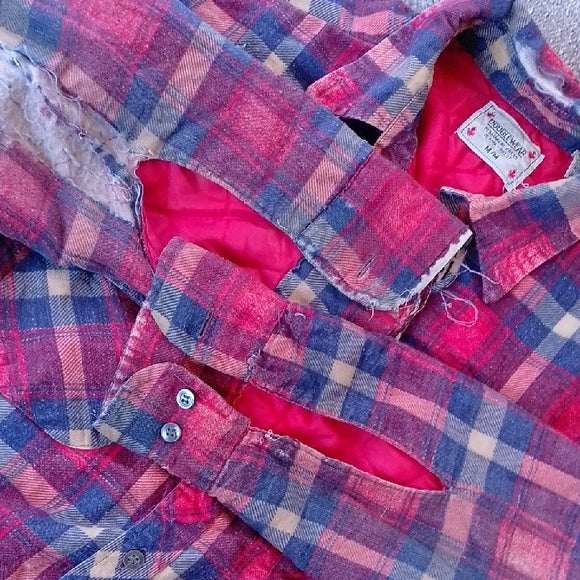 Red and Blue Plaid Flannel Shirt