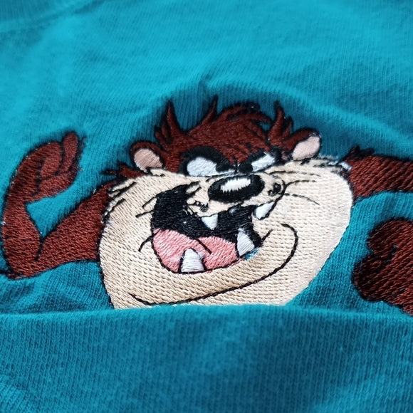 Vintage 1995 Embroidered Pocket Tasmanian Devil Looney Tunes Kid T-Shirt