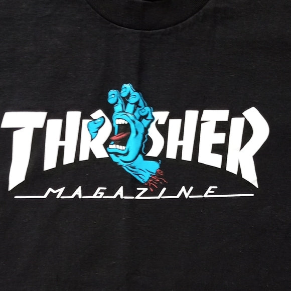 Thrasher MAGAZINE SCREAMING HAND Black Men's T-Shirt