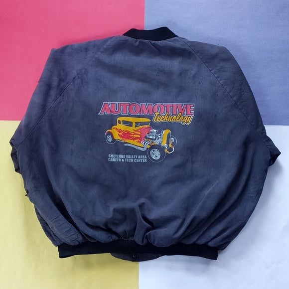 Vintage Distressed Hotrod Automotive Technology graphic Button-Up Jacket