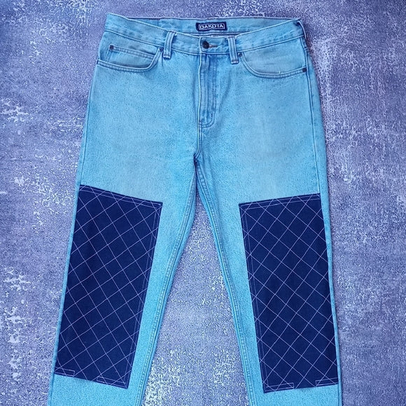 Vintage 90s Reworked Double Knee Utilitarian Workwear Baggy Denim Jeans UNISEX