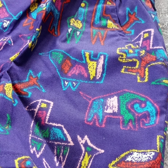 VINTAGE 90s OSHKOSH B'GOSH Purple Animal Print Shorts