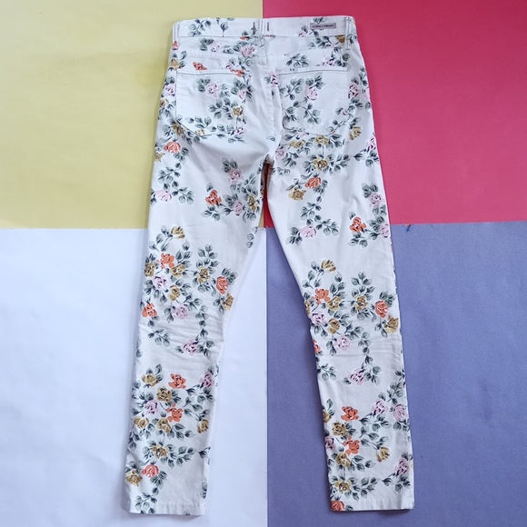Citizens Of Humanity Floral Mandy High Waist Retro Slim Roll Up Denim Jeans