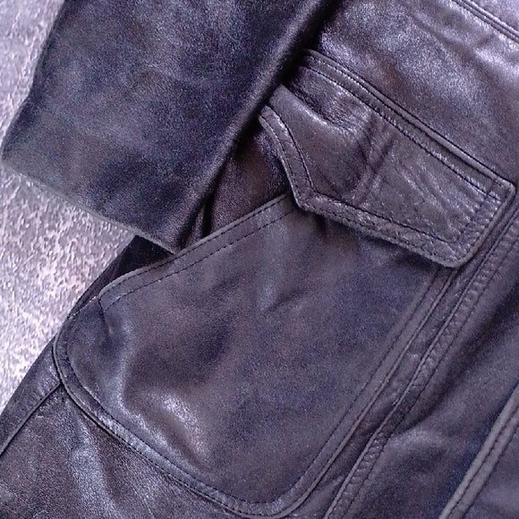 VINTAGE ELITE SPORTSWEAR Black Leather Men's Coat