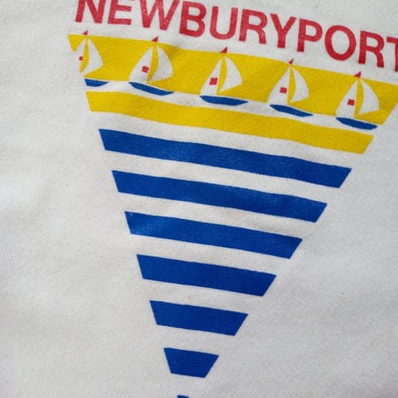 Vintage 90s Newburyport MA USA Seaside Sailing Crewneck Sweater
