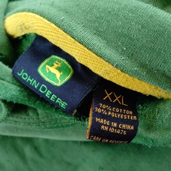Distressed John Deere Green Tractor Hoodie
