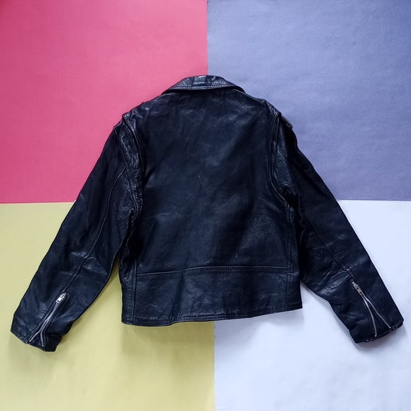 Vintage 80s Echtes Leder Echt Leer Leather Motorcycle Jacket