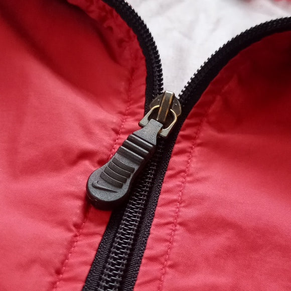 Vintage Y2K Red Silver Essential Nike Windbreaker Jacket