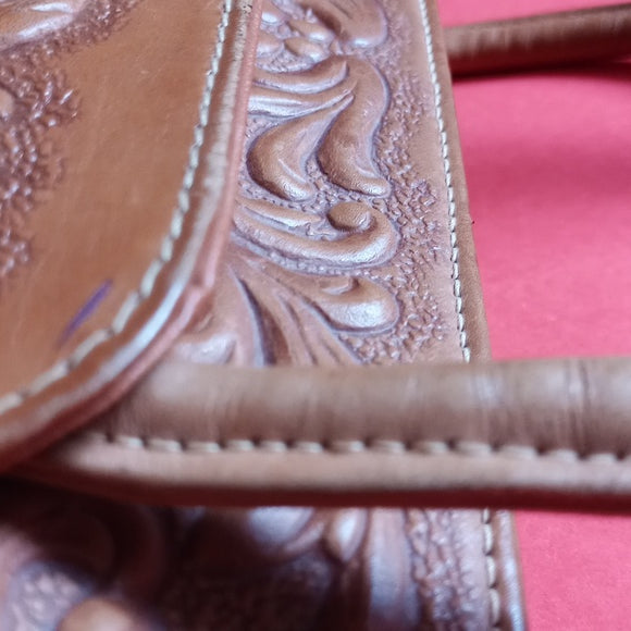 Vintage 1960s MONT ABUR Leather Tooled Purse