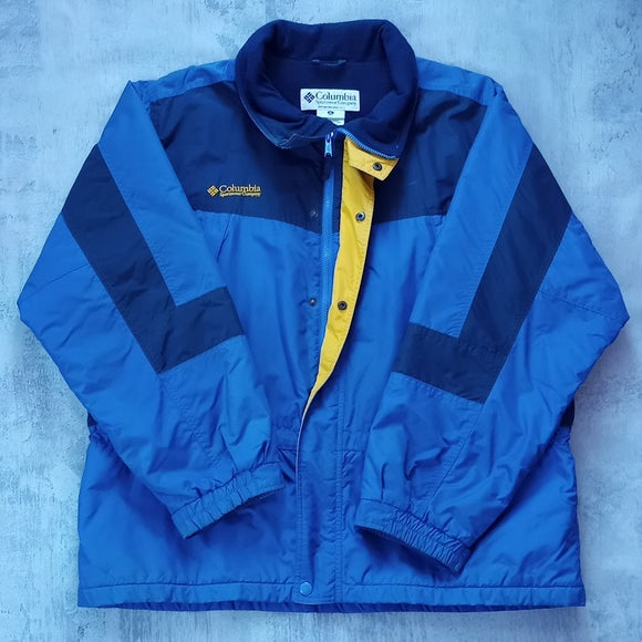 Vintage 90s Columbia Blue Essential Winter Jacket Colour Block