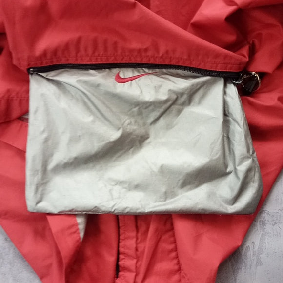 Vintage Y2K Red Silver Essential Nike Windbreaker Jacket