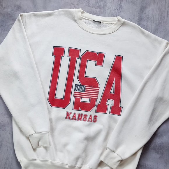 Vintage 90s USA KANSAS Crewneck Sweater UNISEX