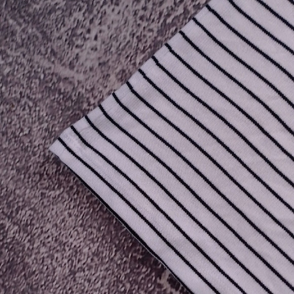 CLUB MONACO Striped White and Black T-Shirt