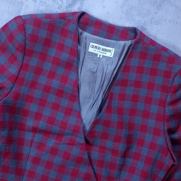 VINTAGE Giorgio Armani le Collezioni Blazer Wool Jacket red/grey