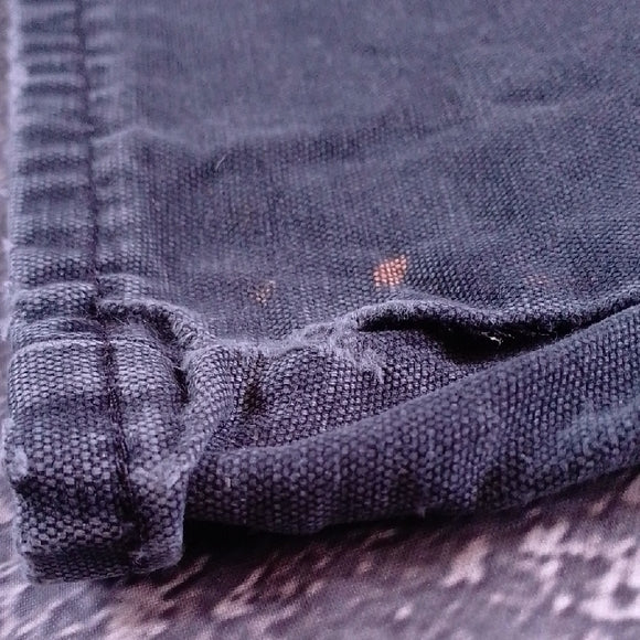 DICKIE BIG BAGGY LIGHT DISTRESSED DENIM JEANS FADED BLACK