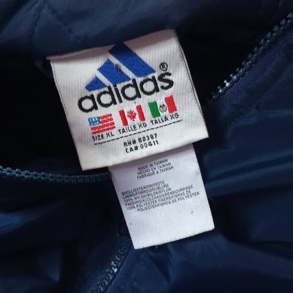 Vintage 90s Adidas Blue Stripes Blue Essential Winter Jacket