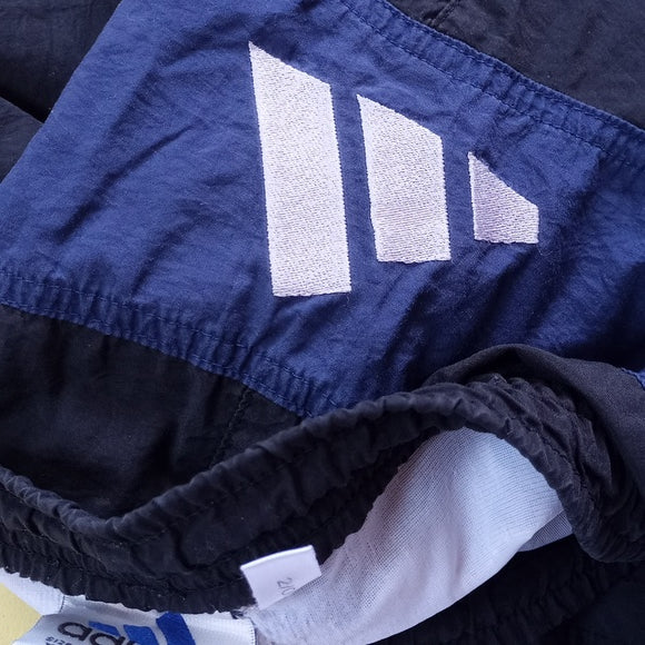 Vintage 90s Adidas Blue Black Essential Shorts Pockets