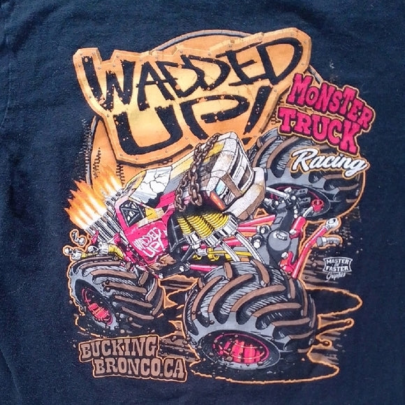 Wadded Up Monster Truck Racing Black T-Shirt
