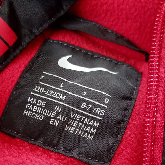 Nike JUST DO IT Black and Red Hooded Jacket PUFFER