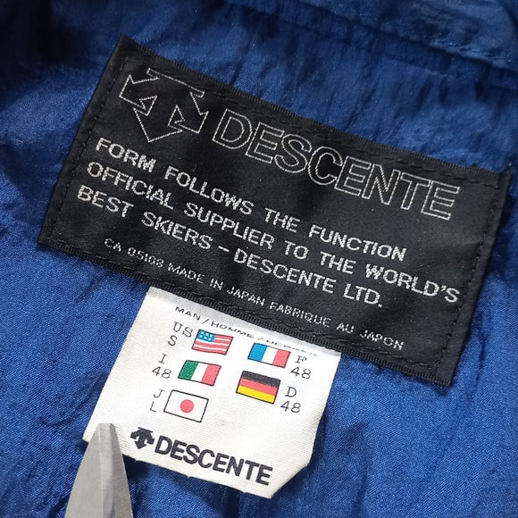 Vintage 90s Descente Wool Funky Colour Stripe Winter Jacket Entrant SC Fabric