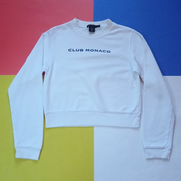 Vintage 90s Club Monaco White Crewneck Sweater