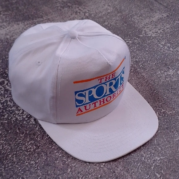 Vintage 90s The Sports Authority White Cap Snap Back