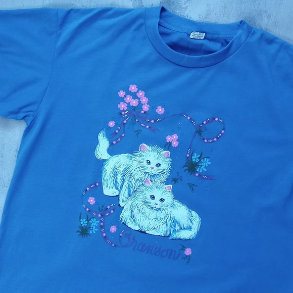 VINTAGE 90s Kitty Cats BRANSON T-Shirt Single Stitch UNISEX