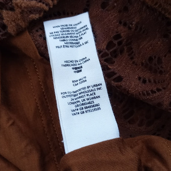 FREE PEOPLE Bronze Crochet Knit Dress