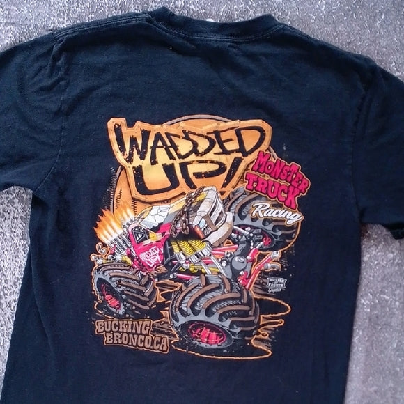 Wadded Up Monster Truck Racing Black T-Shirt