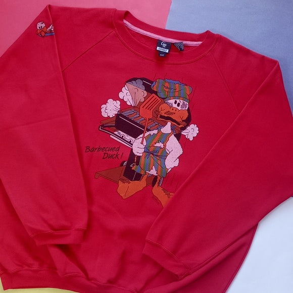 Vintage 1987 Barbequed Duck Duck Mania Crewneck Sweater