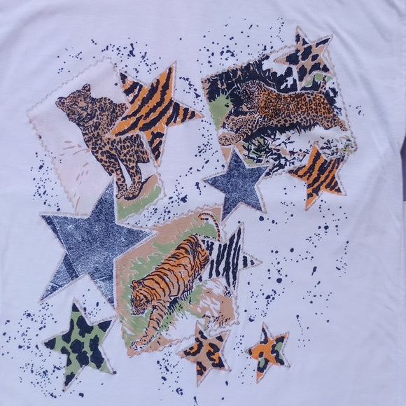 Vintage 90s Big Cats Tiger Leopard Cheetah Single Stitch T-Shirt UNISEX