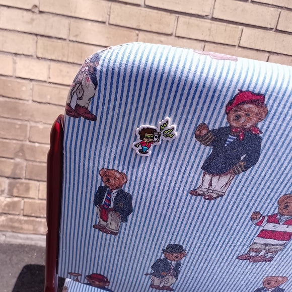 Vintage 90s Ralph Lauren Polo Bear Upholstered Stack Chair – One of a Kind
