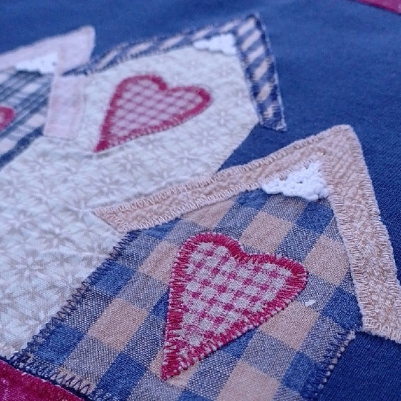 Vintage Hearts & Houses Patchwork T-Shirt