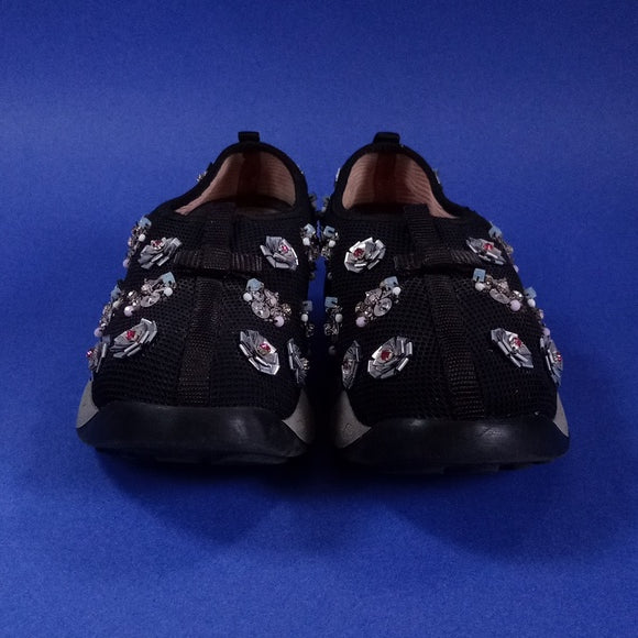 Dior Black Sequins Embellished Mesh Fusion Slip-On Sneakers
