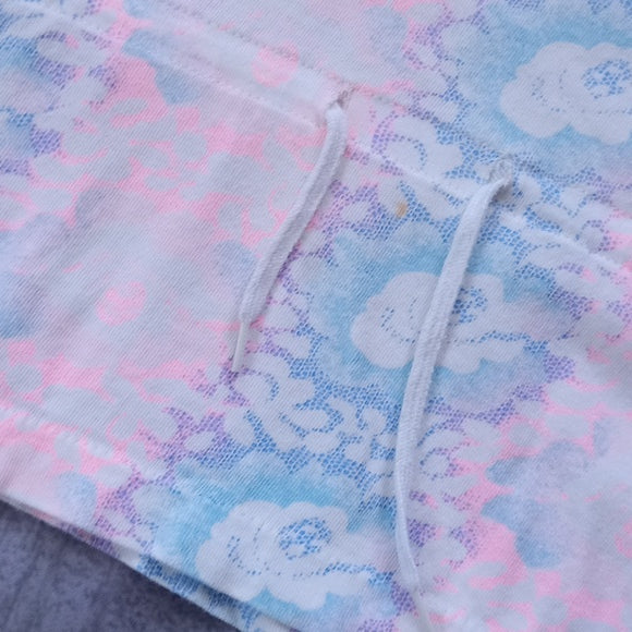 VINTAGE 90s Floral Print Tie-Up T-Shirt