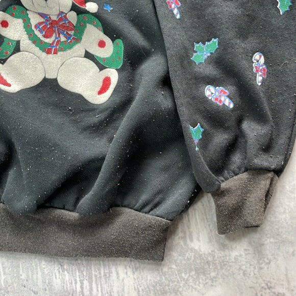 Vintage Ugly Christmas Sweater With Cat and Teddy Bear UNISEX